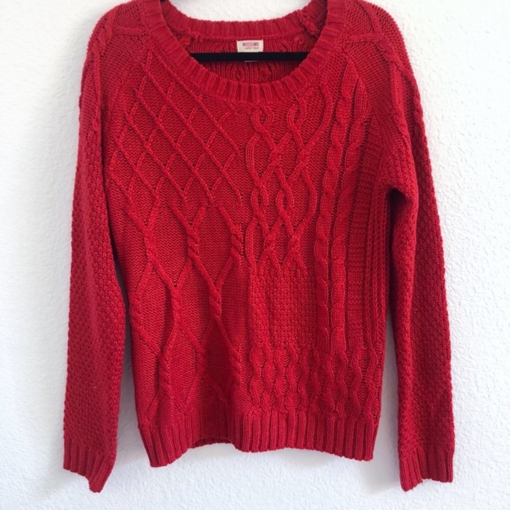 Mossimo Supply Co Red Knit Sweater Sm